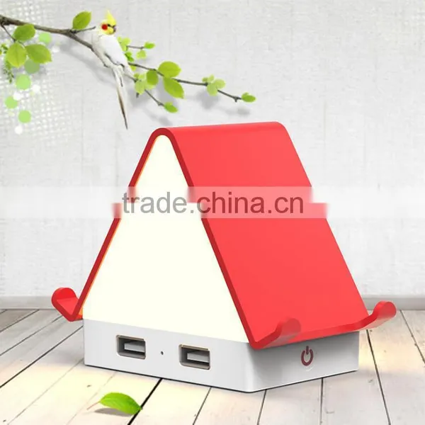 Multi-functional Tiny House Design 4 Port USB Hub, Touch Sensor LED Night Light, Creative USB Hub With Smartphone Holder photo-2