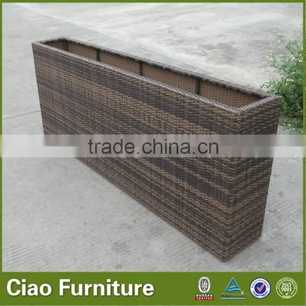 Hot Sell Garden Rectangle Shape Planter Rattan Flower Pot photo-3
