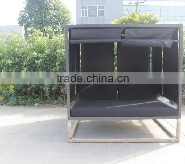 Outdoor Leisure Aluminum Bed Beach Sun Bed With Curtain photo-6