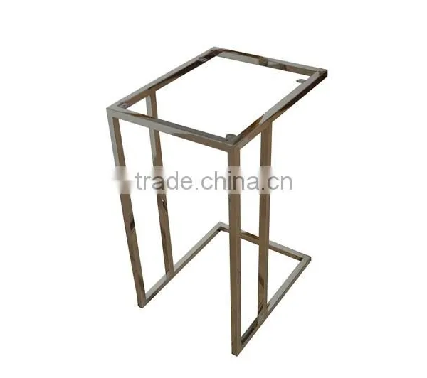 China Supplier Square Polished Metal Stainless Steel Computer End Table Frame photo-6