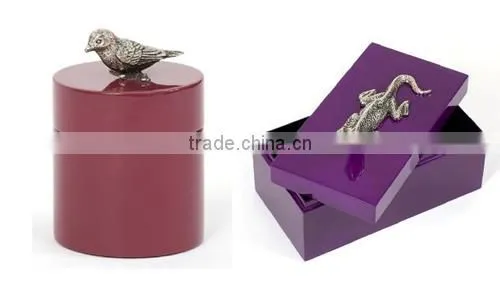 High Quality Rectagular Blue Wooden Boxes With Lid photo-3