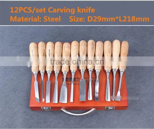 12PCS Professional Wood Rock Breaker Chisel Round Chisel Set Carvers Graving Knife Kit photo-2