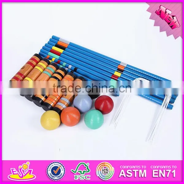 2016 Outdoor Garden 6 Player Funny Children Wooden Croquet Mallet W01A171 photo-2