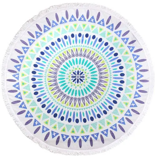 1500mm Extra Large Round Beach Towels With Tassels/custom Printed Pattern Round Beach Towles photo-3