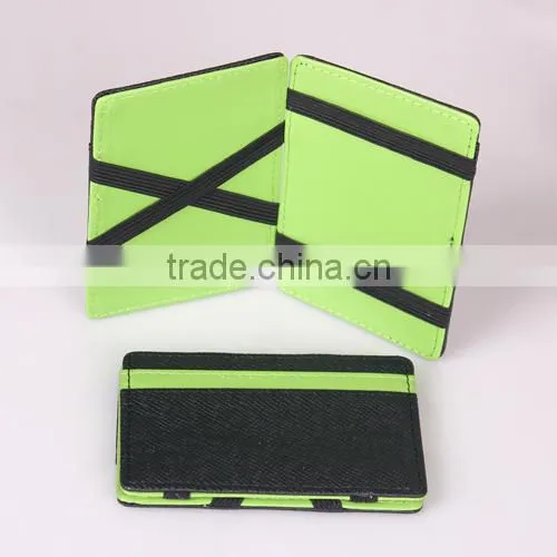 PU Leather Elastic Trick Fold Wallet Magic Money Clip photo-3