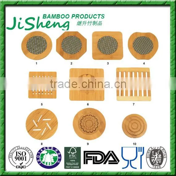 Factory Sales Various Kinds Style Bamboo Cup Mat Insulation Mat