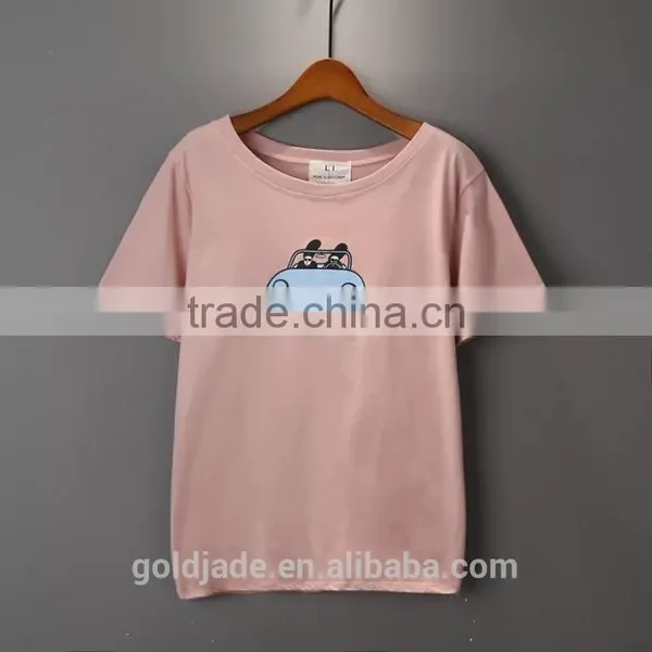 Ladies Fahion Clothing T Shirt Wholesale China V Neck Loose Fit Plain t Shirt for Women photo-2