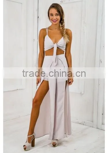 2016 Split Front Design Light Weight Pants With the Matching Crop Top photo-2