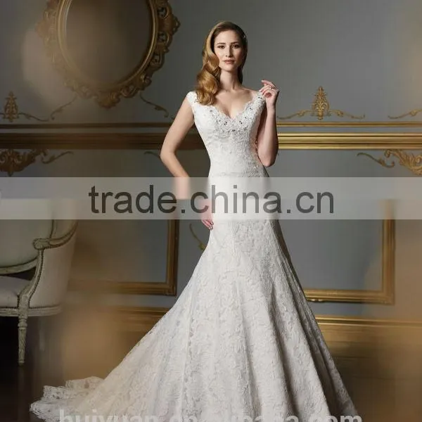 Indian Fancy Strap Lace Mermaid Elegant Wedding Dress photo-2
