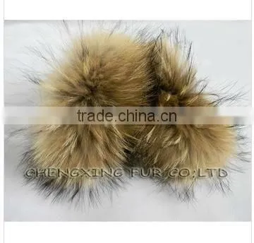 Cuff-2 Lady Fashion Genuine Raccoon Fur Cuff Bracelet photo-5