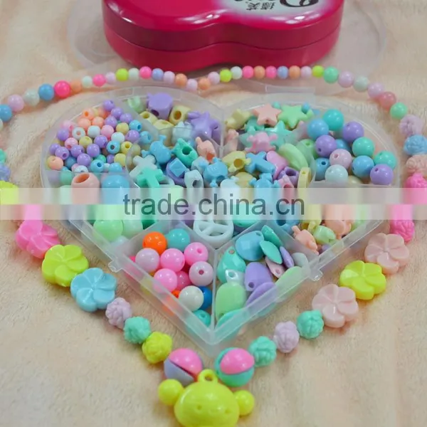 Mix Shaped Loose Beads Set Box Kids Fashion Jewelry Acessories Acrylic Loose Beads for Children Gift photo-2