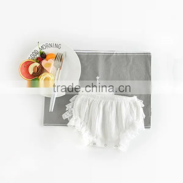 Plain Weave Cotton Bloomer Lace Frontals Ruffle Diaper Cover Newborn to 24 Month Baby Wear photo-2