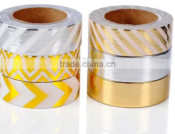 6 Colors Washi Tape One Set Adhesive Washy Tape Gold Stamping Tape photo-3