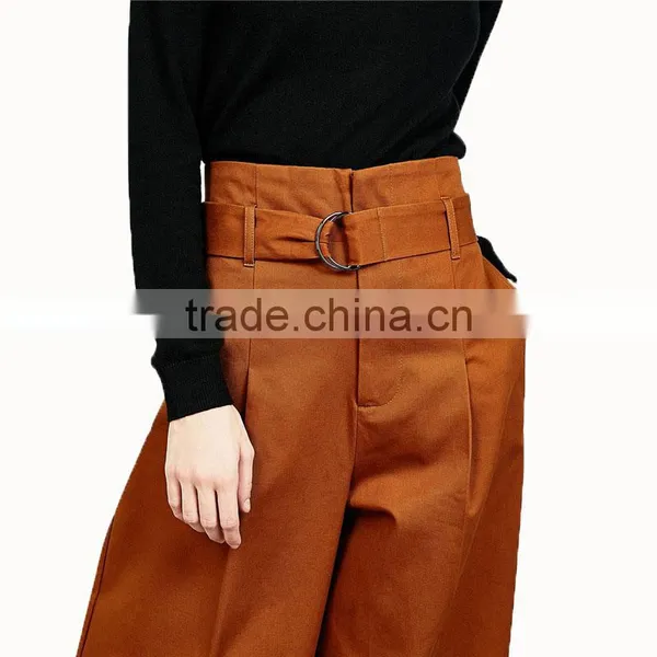 Spring Custom Design Women High Waist Wide Leg Pants photo-3