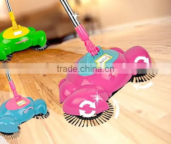 360 Degree Rotation Swirl Dustpan Broom Hand Propelled Floor Sweeper photo-4