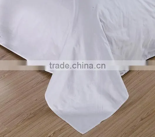 High Quality 100% Cotton Plain Dyed White Hotel Bed Linen photo-3