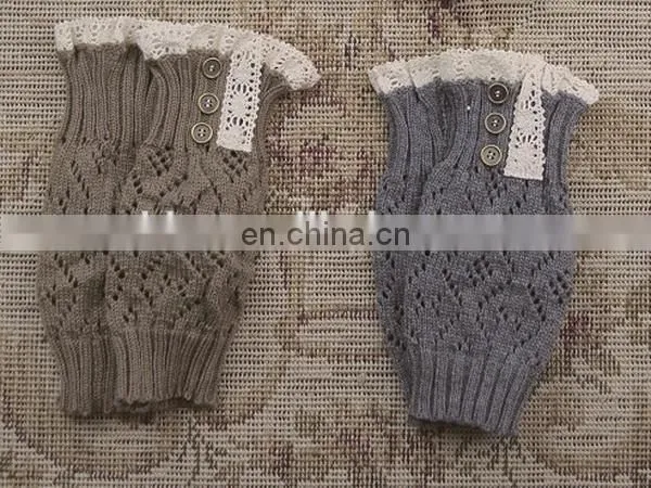 Wholesale Crochet Lace Boot Cuffs With 3 Buttons photo-2