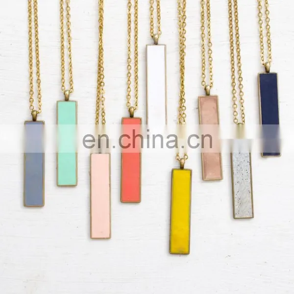 Single Initial Clay Necklace Personalized Necklace Minimal Geometric Necklace Bridesmaids Gift photo-2