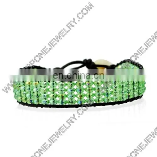 Fashion Leather Blue Beaded Wrap Bracelet for Sale photo-4