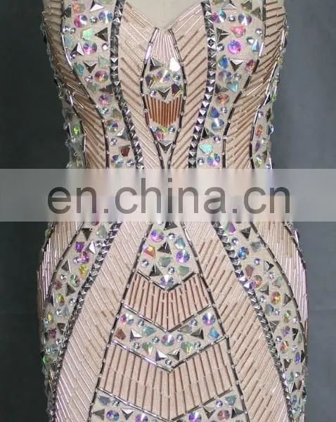 Latest Factory Directly Supply Champagne Sweetheart Beaded Samples of Cocktail Dress photo-3