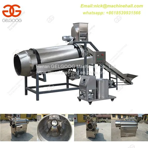 Automatic Broad Bean Single Drum Seasoning Machine|Single Drum Fried Nut Seasoning Machine Price|Potato Chips Flavoring