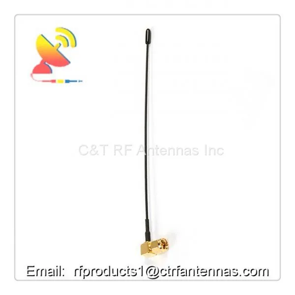 433Mhz Omnidirectional Outdoor External Antenna Straight Spring Pole Maternal Right Angle SMA Male