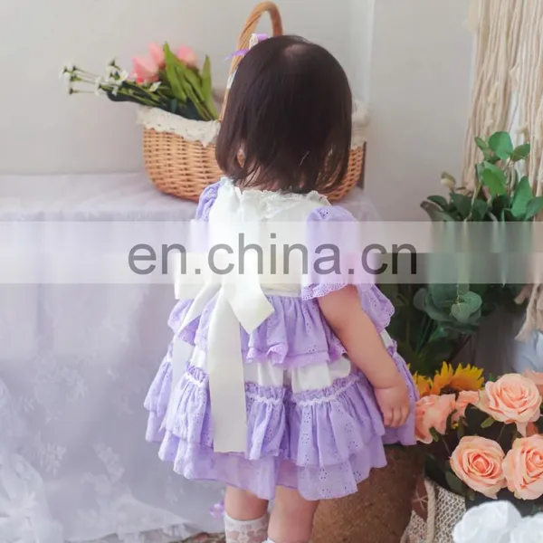 Baby Spanish Dresses for Girls Clothes Vintage Lace Purple Party Baby Dress Kids Wholesale Children Clothing Frock photo-6