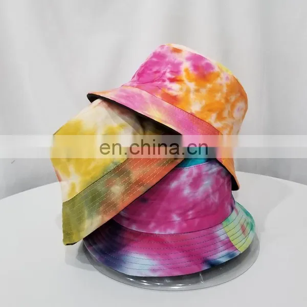 Hot Sale Double-sided Wear Tie Dye Cotton Bucket Cap Blank Jean Fisherman Hat photo-3