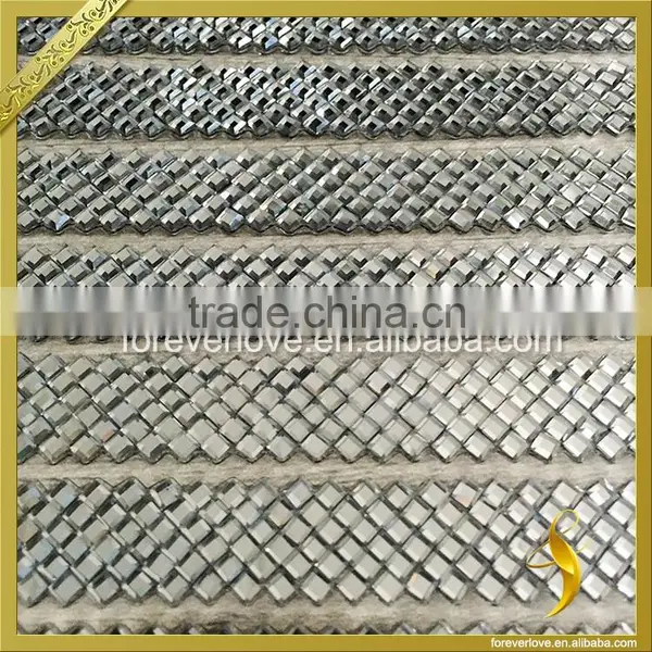 Elegant Bling Crystal Rhinestone Trim Hotfix Rhinestone Mesh Wedding Shoe Decoration FRM-204 photo-2