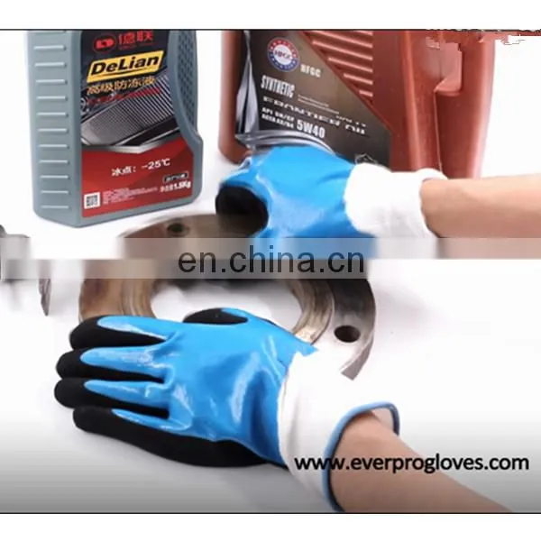 Good Grip In Wet Oil Resistant And Water Resistant Nylon/ Polyester With Fully Sandy Nitrile Coated Gloves photo-5