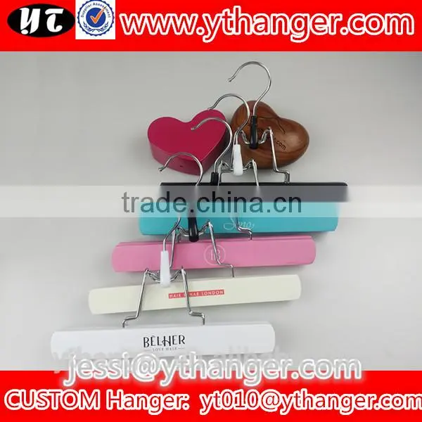 YY0456 Custom Brand Logo Hair Extension Hanger Wigs Wooden Hanger Quality Choice photo-2