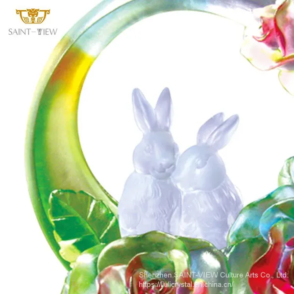 2023 New Years Gift Crystal Trophy Office Decoration Zodiac Rabbit Custom High Quality Wholesale photo-2