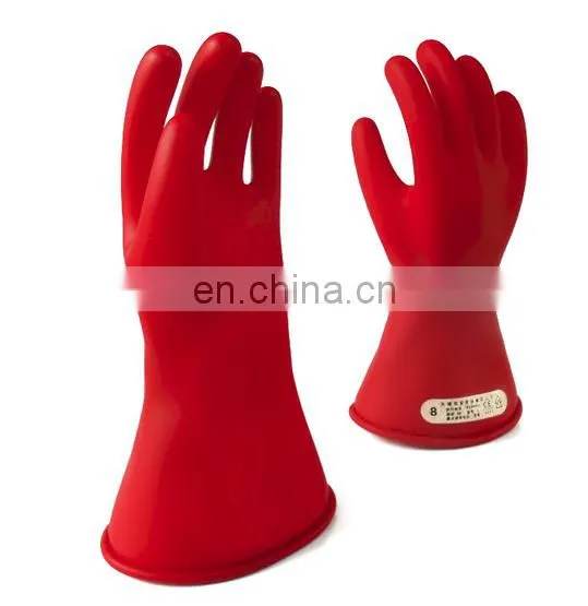 0.5KV Long Low Voltage Class 00 Electric Worker Safety Hand Protection Latex Rubber Insulating Gloves photo-2
