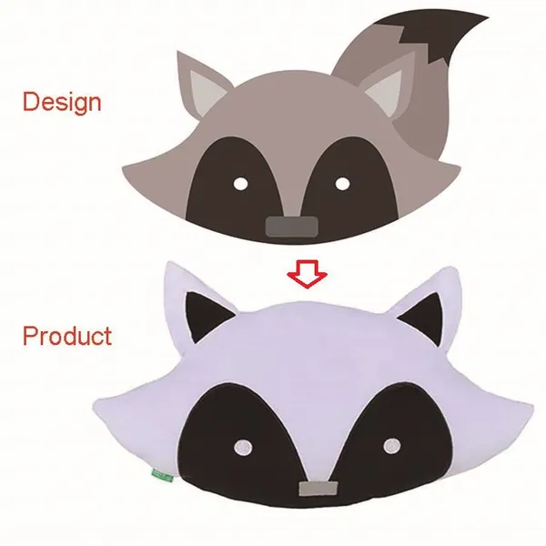 OEM&ODM China Manufacture Custom Cute Animal Plush Super Soft Sofa Fox Plush Throw Pillow Decorative Cushion Toy
