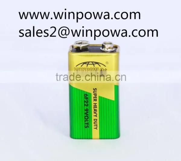 9V 6LR61 Carbon Zinc Battery