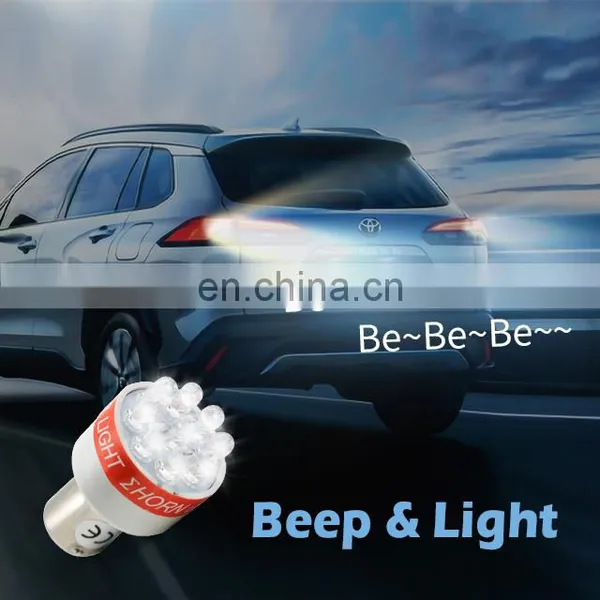 DC 12v / 24v 1156 Warming Sound Tail Light Car Backup Alarm Reverse Light Universal photo-5