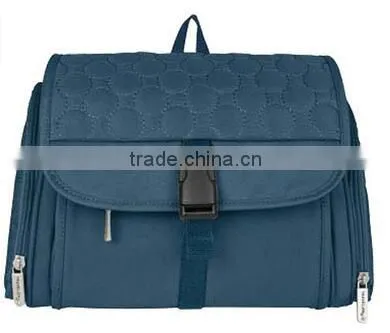 Popular Desisgn Unisex Cosmetic Toiletry Bag for Travel,blue Quilted Polyester Hanging Toiletry Cosmetic Bags photo-2