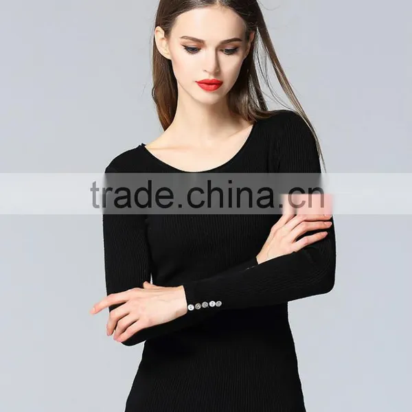 Fashion Design Sweater Knit Fabric Big Collar Sweater for Girls photo-3