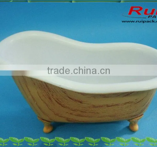 PP Material Special Craft Bathtub Container,plastic Wooden Effect Cosmetic Products Container photo-2