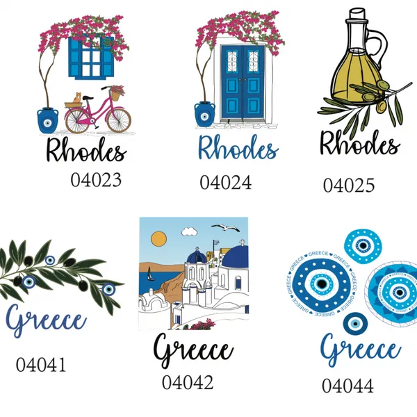 Griechische Qualität aus Santorini - Teetuch mit 60 GSM, Stickerei in verschiedenen Mustern und OEM - Etikett