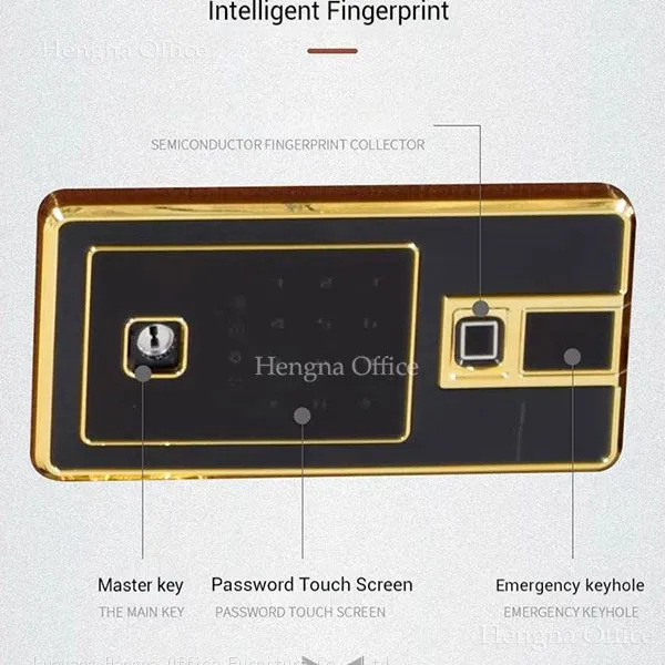 Smart Safe Desk | Fingerprint Lock Alloy Door Panel + Triple Lock Security | Designed for Finance Office photo-4