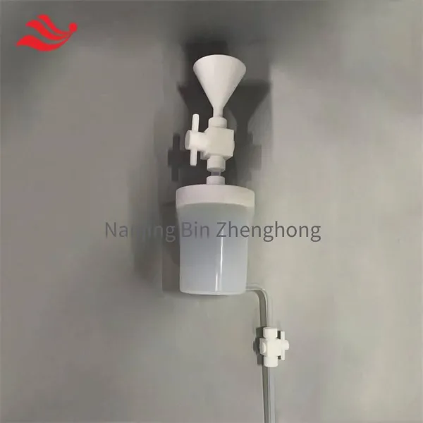 fluororesin pfa reaction device, acid-resistant and corrosion-resistant sealed distillation reaction tank, 1l, with sampling funnel and outlet valve