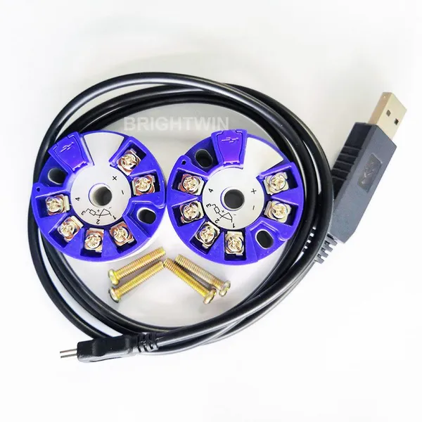 New Thermocouple RTD PT100 to 4-20mA 2-wire Temperature Transmitter with USB Communication OEM Customizable Plastic Housing