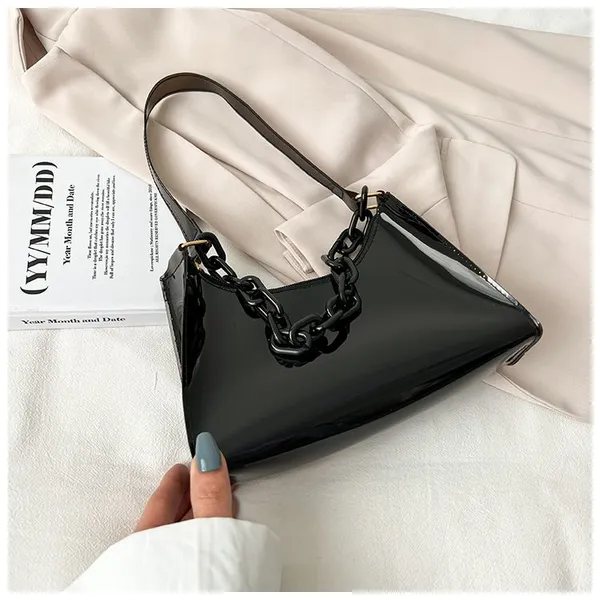 Stylish Transparent Jelly Shoulder Bag for Women, Colorful PVC Underarm Crossbody With Chain Strap, Spring Summer Casual photo-4