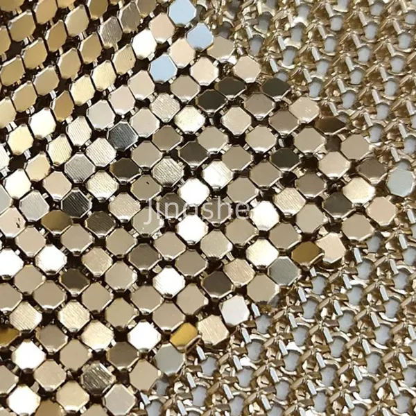 Flexible Plain-weave Aluminum Mesh Curtain Fabric, Woven Glittery Metallic Fabric Curtains