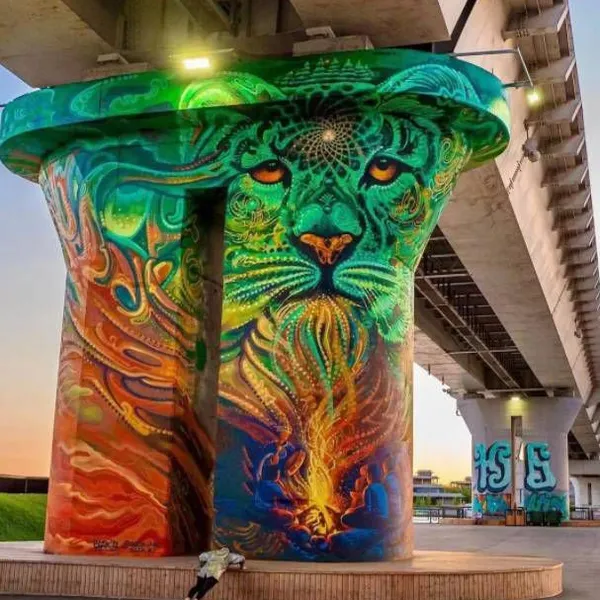 Hand-painted Wall Paintings of Hanging Baskets in Kunming, Yunnan; Colorful Graffiti on High-altitude Cooling Towers and Chimneys in Power Plants; Exterior Wall Paint for Hand-painted Walls photo-4