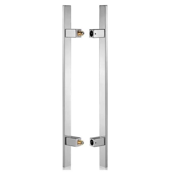 Glass Door Pull Handle Installed in Shopping Mall Entrances