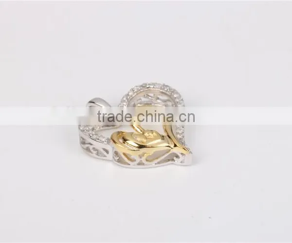 2016 Valentine's Day Gift for Girl Friend Heart Shape 10k Gold Fashion Pendant photo-3