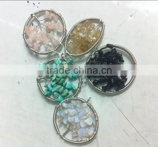Ladies' Necklace the Tree of Life Gemstone Pendant Blessing Beads Charms SCC0329 photo-6