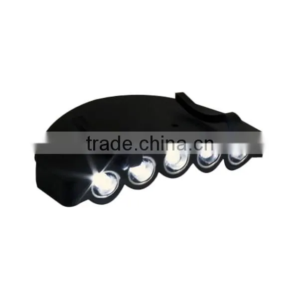 5LEDs Plastic Cap Hat Light 2*CR2032 Battery Powered LED Fishing Light LED Hat Light Sale Black LED Portable Headlamp photo-6
